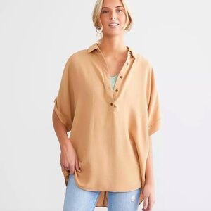 HYFVE Women's Oversized Dolman Henley
